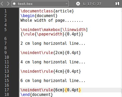 horizontal line latex